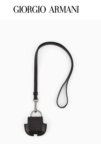 Giorgio Armani Leather Apple® AirPods® case with strap