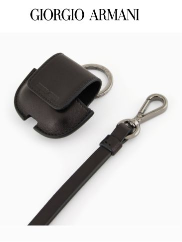 Giorgio Armani Leather Apple® AirPods® case with strap