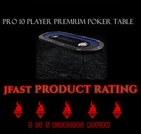 PRO LED Poker Table Texas Hold 'em 84" 10 Person Table