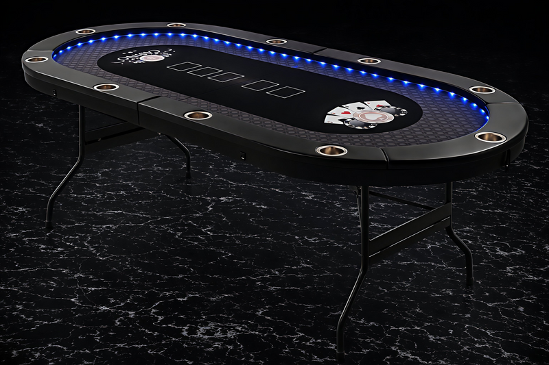 PRO LED Poker Table Texas Hold 'em 84" 10 Person Table