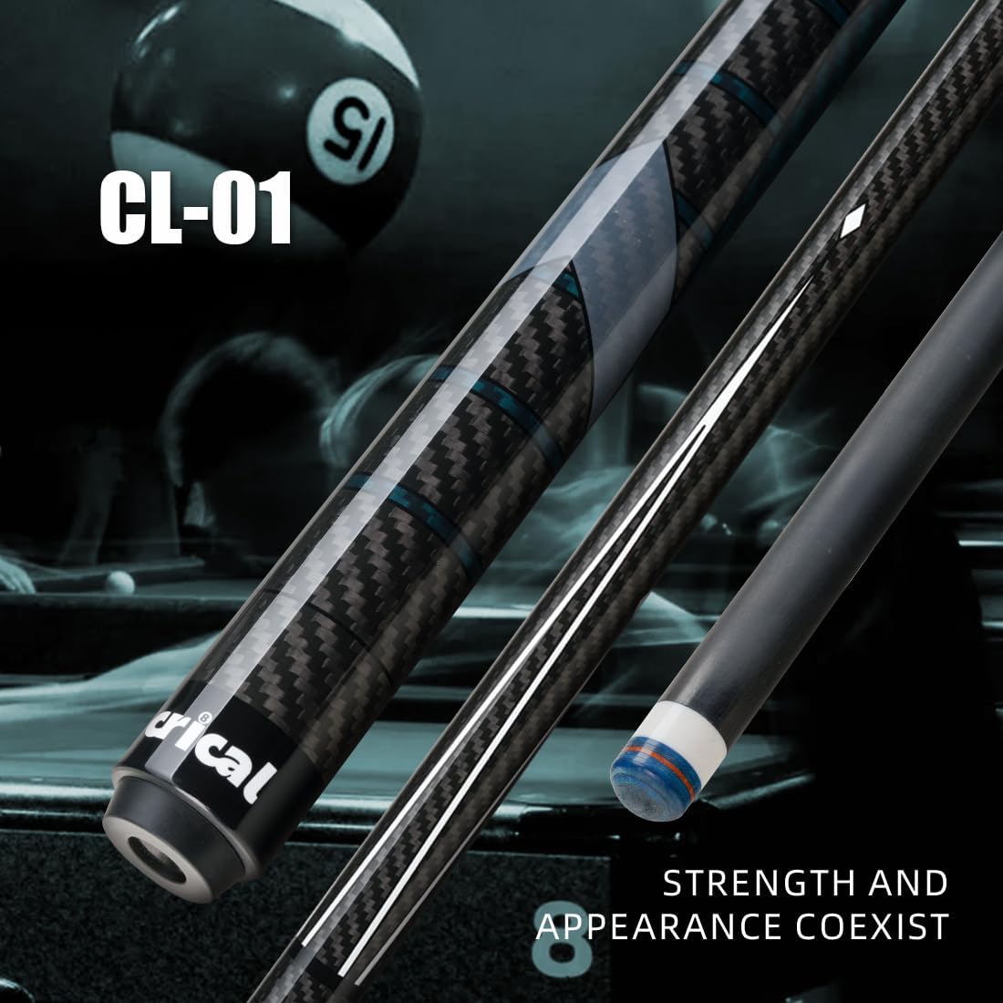 Professional Carbon Fiber Pool Cue Stick 58"