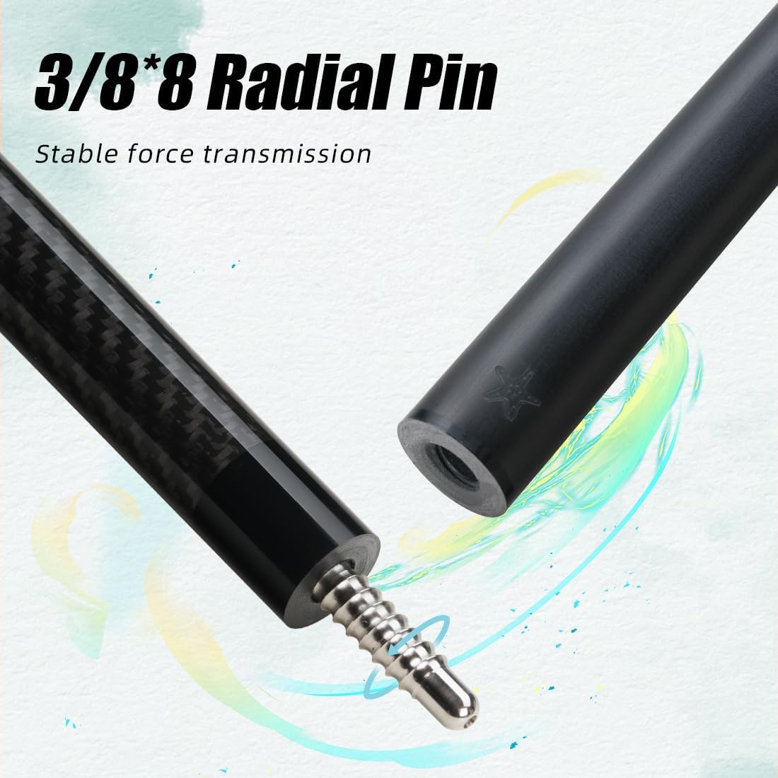 Professional Carbon Fiber Pool Cue Stick 58"