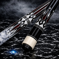 Professional White Pool Cue Stick 58" 20oz, Glove, and Case