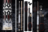 Professional White Pool Cue Stick 58" 20oz, Glove, and Case