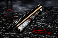 Professional White Pool Cue Stick 58" 20oz, Glove, and Case