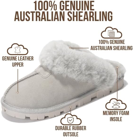 Project Cloud 100% Genuine Leather & Australian Shearling Slippers