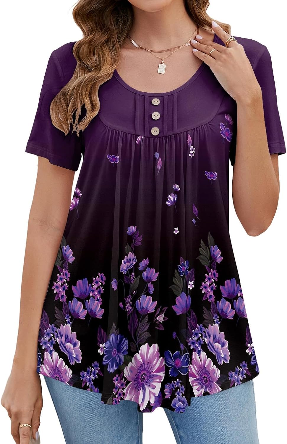 Tunic Short Sleeve Blouse