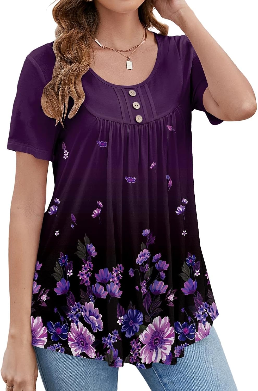 Tunic Short Sleeve Blouse