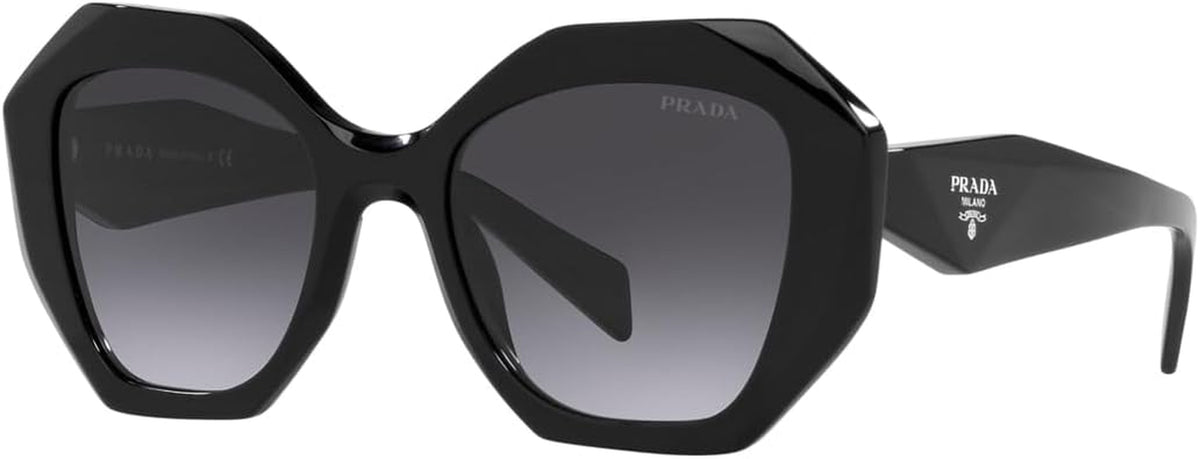 Prada PR 16WS 1AB5D1 Black Plastic Geometric Sunglasses Grey Gradient Lens