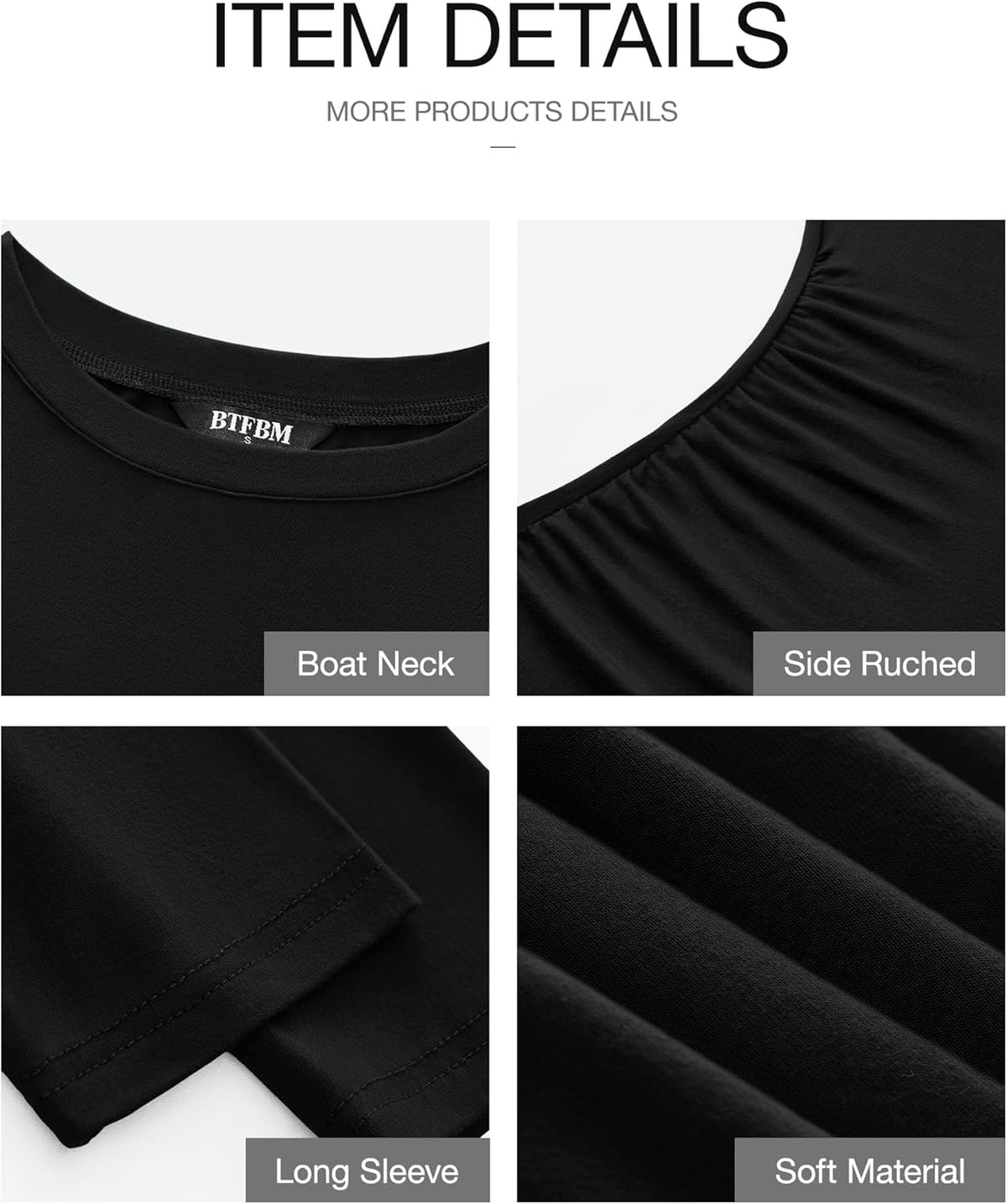 BTFBM Womens Spring Fashion 2026 Long Sleeve Boat Neck Mini Dress Slim Fit Party Club Short Tight Basic Bodycon Dresses