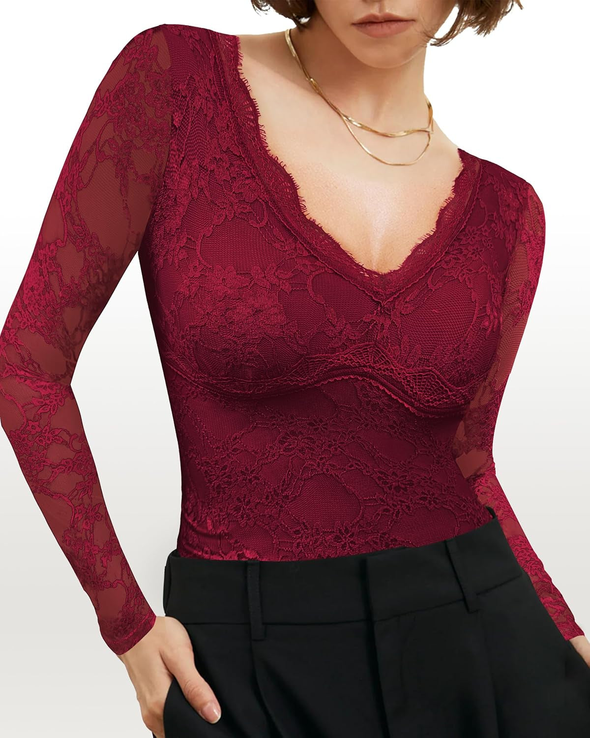 Lace Bodysuit Long Sleeve 
