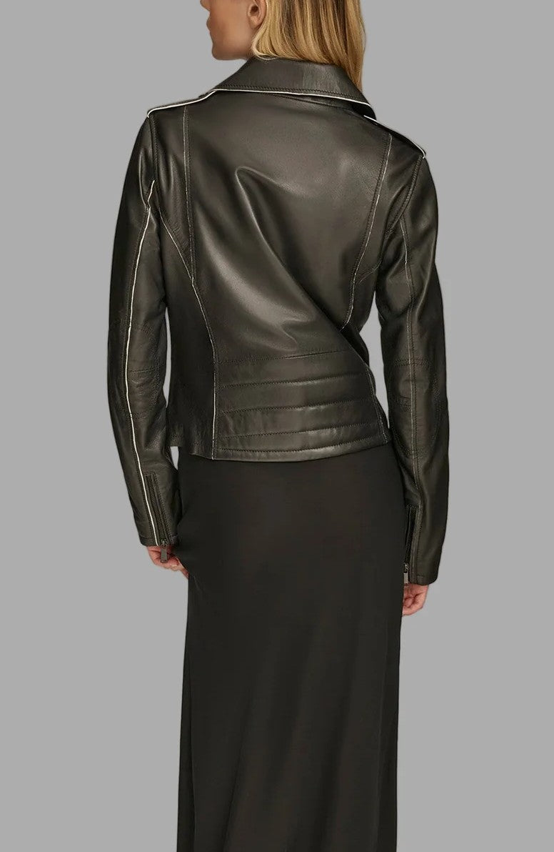 Ladies Black Leather Jacket