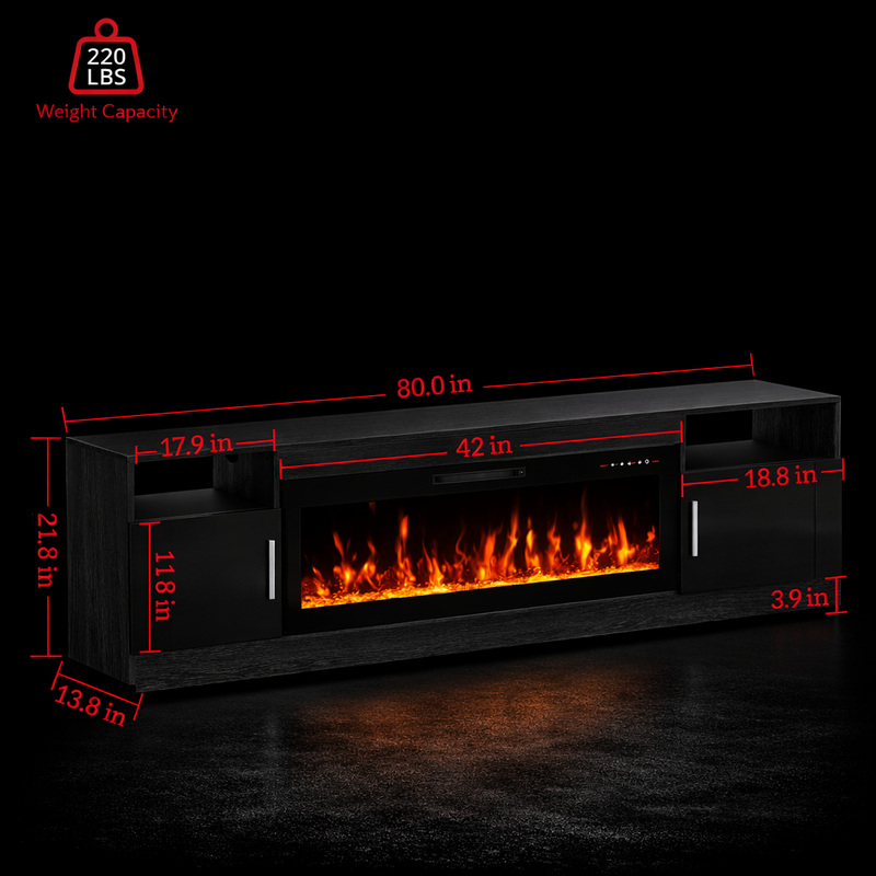 Modern Electric Fireplace Entertainment Center
